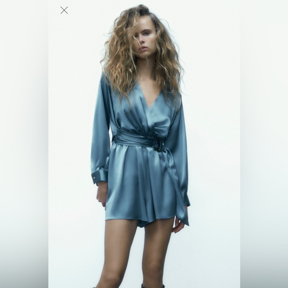 Zara buckle satin effect jumpsuit